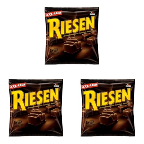 RIESEN – 1 x 377g – Bonbons mit Schokokaramell in kräftiger, dunkler Schokolade (Packung mit 3) von Riesen