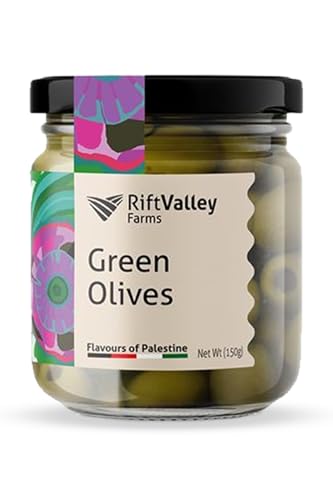 Rift Valley Farms - Premium Grüne Oliven aus Palästina - Authentisch & Handverlesen | Hochwertige Zutaten für Einzigartigen Geschmack | Natürlich | 150g von Rift Valley Farms