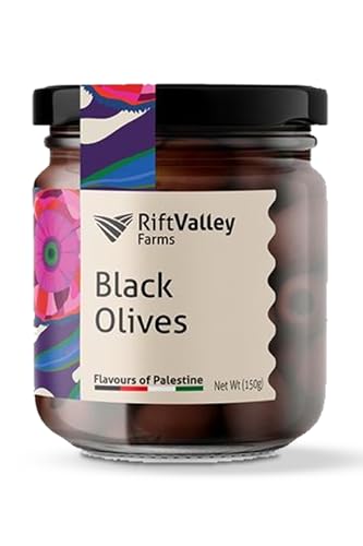 Rift Valley Farms - Premium Schwarze Oliven aus Palästina - Authentisch & Handverlesen | Hochwertige Zutaten für Unvergesslichen Geschmack | Natürlich | 150g von Rift Valley Farms