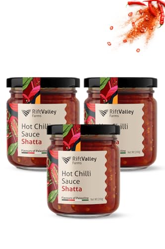 Rift Valley Farms Shatta - Authentische Chili Sauce aus Palästina - Traditionelle Palästinensische Würze | Extra Scharf & Aromatisch | Premium Qualität | 150g, (3 Pack) von Rift Valley Farms