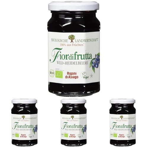 Rigoni di Asiago Fiordifrutta - Fruchtaufstrich - Wild-Heidelbeer Bio, 250 g (Packung mit 4) von Rigoni di Asiago