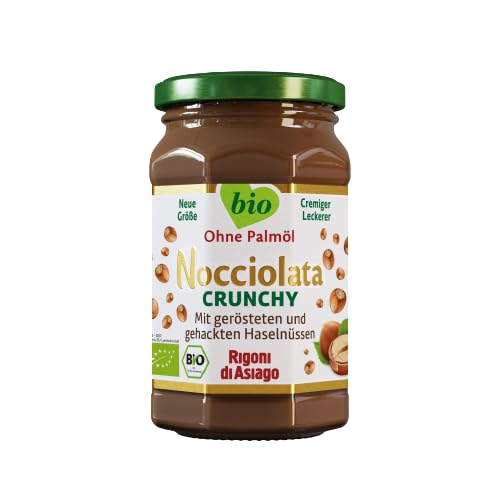 Rigoni di Asiago Nocciolata - Crunchy, 1x 250g, Haselnusscreme ohne Palmöl, Nuss Nougat Creme ohne Palmöl, Leckerer Brotaufstrich von Rigoni di Asiago