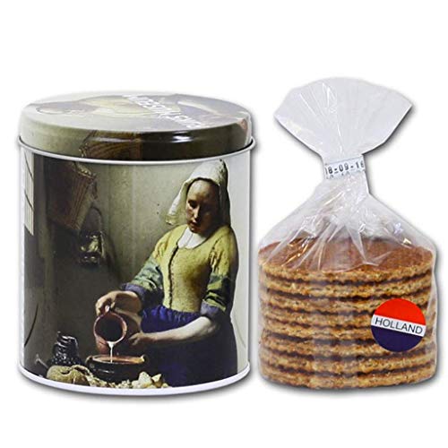 8 Stroopwafels In Vermeer Milchmädchen Dose (Karamell-Sirup-Waffeln) von Rijksmuseum