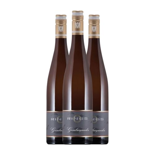 Rings Grauburgunder Trocken Pfälz 75 cl Weißer Sekt (Karton mit 3 Flaschen von 75 cl) von Rings