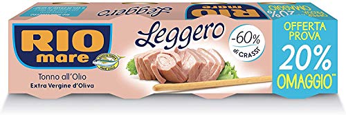 3x Rio Mare Tonno Leggero Thunfisch konserven mit etwas nativem Olivenöl extra (4 x 60g) Aus Italien von Rio Mare