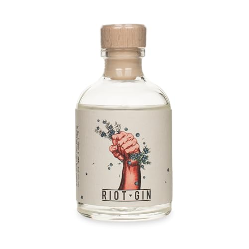 Riot Gin Miniatur – London Dry Gin 50% Vol. | Mehrfach ausgezeichnet | Handgefertigt & destilliert in Deutschland | Intensiver Wacholder & Zitrusnoten | 7 Botanicals | Perfekt für Gin Tonic | 50ml von Riot Gin