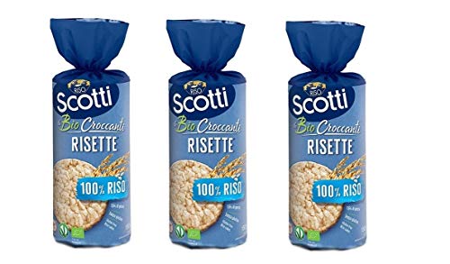 3x Riso Scotti Le Bio Croccanti Risette Gallette di Riso Biologiche 100% Riso Bio-Reiskuchen Reiswaffeln Glutenfrei 150g Brotersatz von Riso Scotti