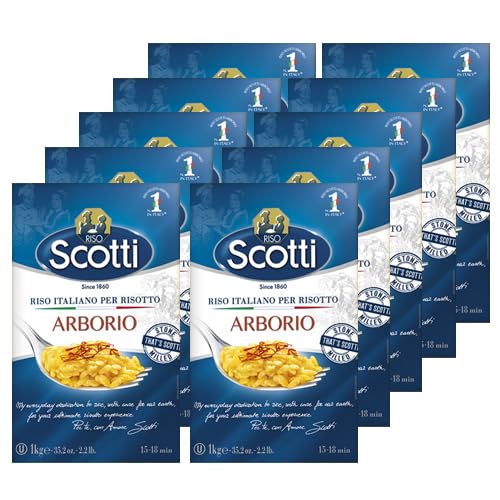 Riso Scotti Arborio Risotto Reis (10x 1kg) – 100% italienischer Reis, perfekt für Risotto von Riso Scotti