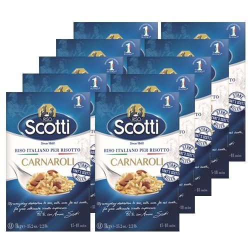 Riso Scotti Carnaroli Risotto Reis (10x 1kg) – Perfektes Al Dente, 100% italienischer Reis von Riso Scotti