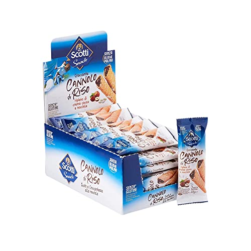 Riso Scotti-Snack- Schokoladenpraline gefüllt mit Reis, Kakao- und Haselnusscreme - glutenfreier und palmölfreier Snack - 24 Schokoriegel à 23 gr (552 gr Großpackung) von Riso Scotti