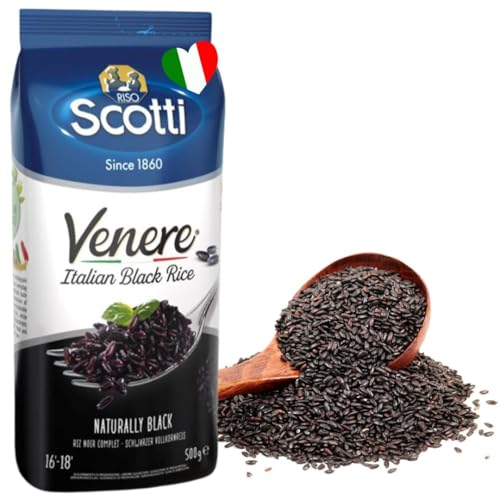 Riso Scotti Schwarzkornreis, 500 g, Produkt aus Italien, Venere, Premium-Qualität, Vollkornreis, weizenfrei, antikes Vollkornprodukt, 500 g von Riso Scotti