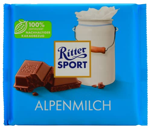 Ritter Sport 250g Alpenmilch, Feinste Vollmilchschokolade mit cremigem Geschmack, Schokoladen-Klassiker zum Teilen mit Freunden, 11 x 250g Tafeln von Ritter Sport