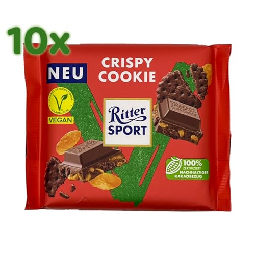 Ritter Sport - Crispy Cookie Schokolade - vegan, Kiste mit 10x 100g von Ritter Sport