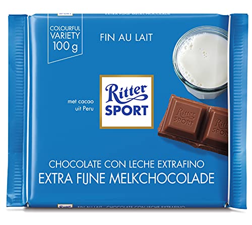 Ritter Sport Edel-Vollmilch (100 g), hochwertige Vollmilchschokolade, intensiver Geschmack dank 35% Kakao, edle Kakaobohnen aus Ecuador von Ritter Sport