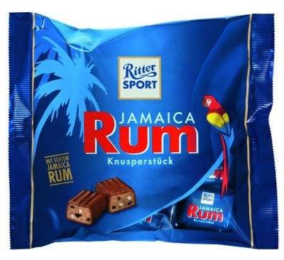 Ritter Sport Jamaika Rum Knusperstück Beutel, Knusperstückchen mit echtem Jamaica Rum, gefüllte Vollmilchschokolade, Tafelschokolade klein, 200 g von Ritter Sport