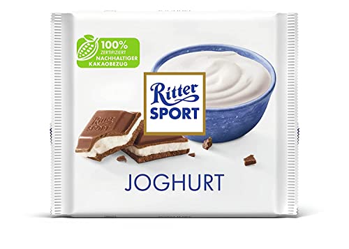 Ritter Sport Joghurt 250 g, Vollmilch-Schokolade mit Joghurt gefüllt, erfrischende Magermilch-Joghurt-Creme für die Sommerliebe, Großpackung für noch mehr Genuss von Ritter Sport