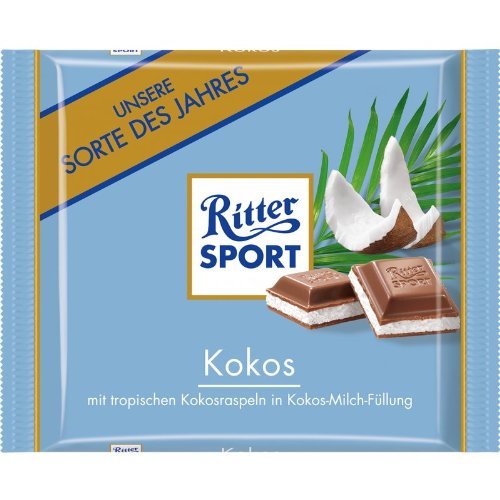 Ritter Sport Kokos / coconut (3 Bars each 100g) - fresh from Germany by Ritter Sport von Ritter Sport