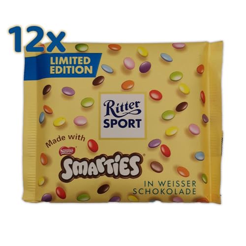 Ritter Sport - Smarties Weiss Kiste mit 12 x 100g von Ritter Sport