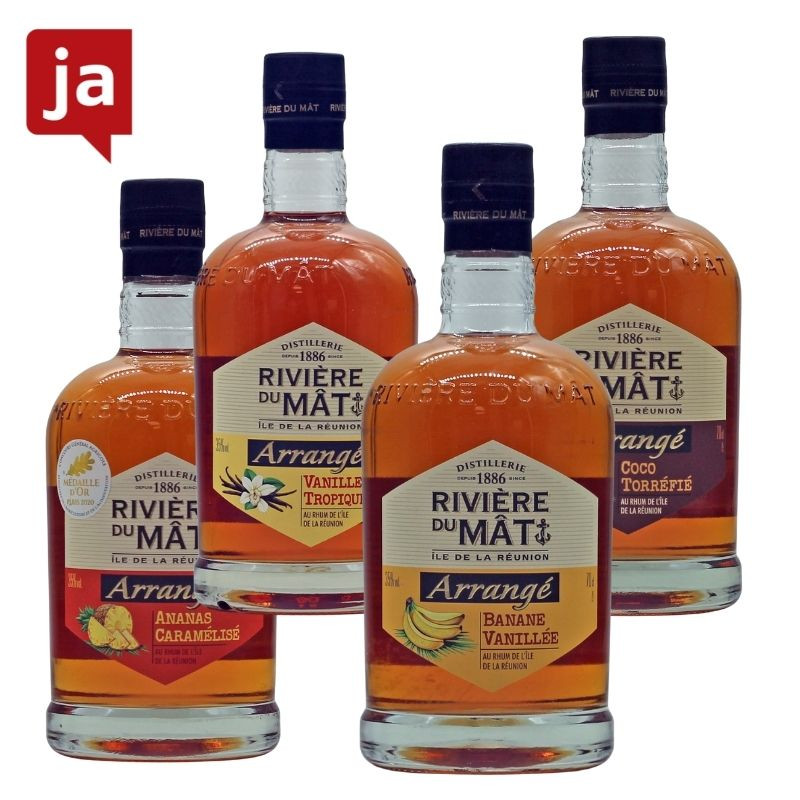 Rivière du Mât Arrangé Rhum 4er Probierset 4 x 0,7 L 35% vol von Riviere du Mat