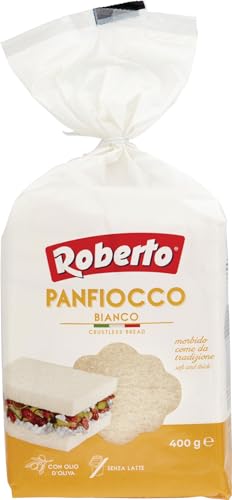 Roberto - Original italienisches Tramezzini Weißbrot mit Olivenöl - Weissbrot Tramezzone (Toast ohne Rand, Rinde) in 400 g Packung von Roberto