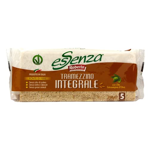 Roberto - Original italienisches Tramezzino Tramezzini Brot mit Olivenöl - Integrale Vollkornbrot Tramezzone Tramezzinibrot (Toast ohne Rand, Rinde) in 250 g Packung von Roberto