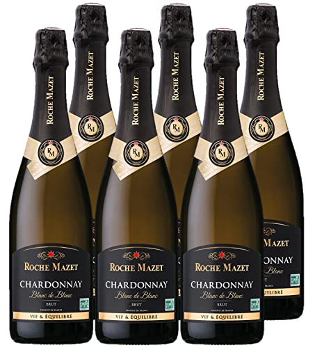 Roche Mazet Blanc de Blanc Chardonnay Brut - Schaumwein französisch - Weißwein (6 x 0,75 l) von Roche Mazet