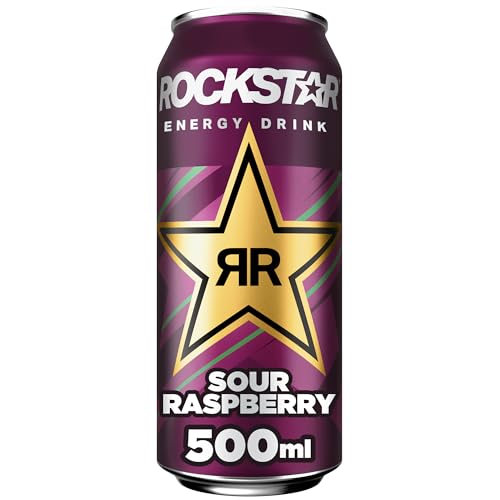 Rockstar Energy Drink Sour Raspberry - Saures, koffeinhaltiges Erfrischungsgetränk für den Energie Kick, EINWEG (1 x 500ml) (Verpackungsdesign kann abweichen) von Rockstar