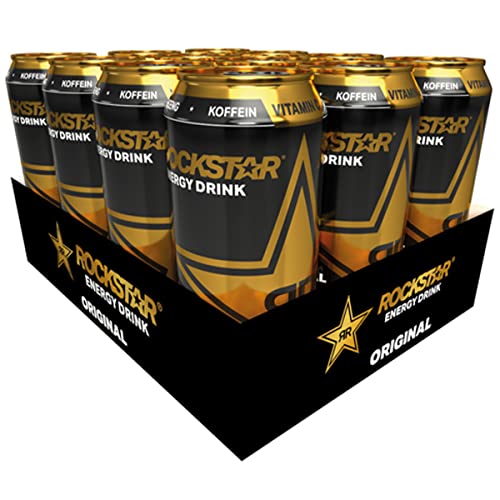 Rockstar Energy Drink Original - Koffeinhaltiges Erfrischungsgetränk für den Energie Kick, EINWEG (12x 500ml) von PepsiCo