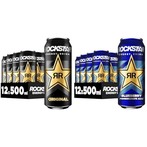 Rockstar Original + Blueberry, EINWEG (2 x 12 x 500ml) von Rockstar