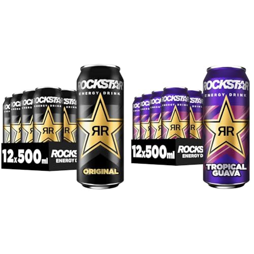 Rockstar Energy Drink Original (12 x 500ml) + Rockstar Energy Drink Tropical Guava (12 x 500ml) von Rockstar