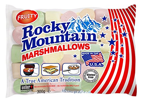 Rocky Mountain Marshmallows Fruity, bunte traditionell Amerikanische Süßigkeiten zum Rösten am Lagerfeuer, Grillen oder Backen, Fruchtgeschmack, 1 x 300g von Rocky Mountain