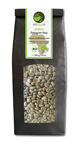 Bio Rohkaffee Arabica Äthiopien Maji 500g (grüne Kaffeebohnen 500g) - GMP zertifiziert von Rohebohnen