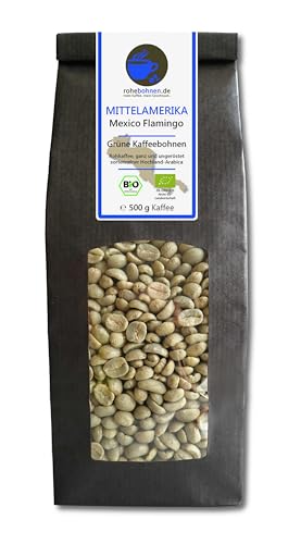 Bio Rohkaffee Arabica Mexico Flamingo (grüne Kaffeebohnen 500g) - GMP zertifiziert von Rohebohnen