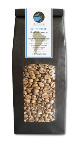 Grüner Kaffee, Rohkaffee KOFFEINFREI Brasil Guaxupe (grüne Kaffeebohnen 500g) - GMP zertifiziert von Rohebohnen