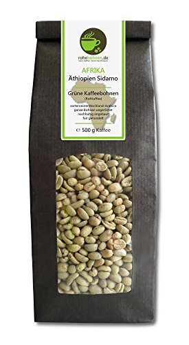 Rohkaffee - Grüner Hochland Kaffee Äthiopien Sidamo (grüne Kaffeebohnen 500g) - GMP zertifiziert von Rohebohnen