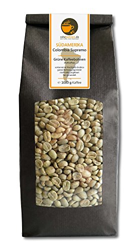 Rohkaffee - Grüner Hochland Kaffee Colombia Supremo (grüne Kaffeebohnen 1000g) - GMP zertifiziert von Rohebohnen