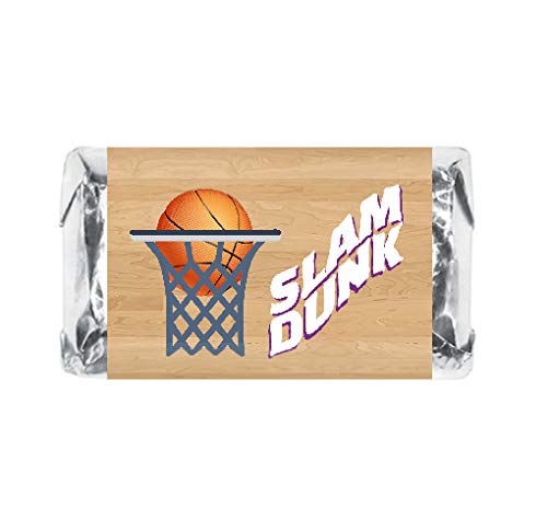 60 Sports Basketball Miniatur Candy Bar Wrapper, Mini Candy Bar Aufkleber für Geburtstagsparty, Babyparty, Hochzeit, Abschlussfeier oder jedes Familienfeier, Süßigkeiten nicht im Lieferumfang enthalten von RokAPary