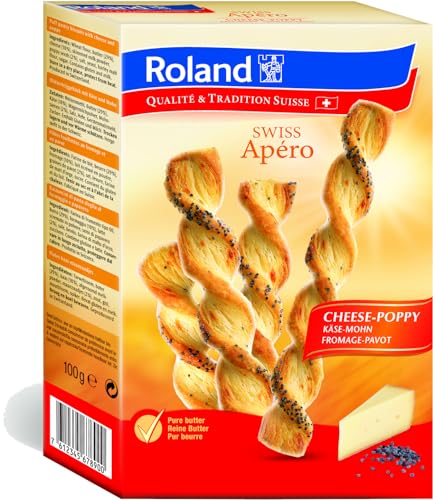 Roland Swiss Apero Käse-Mohn (1 x 100 g) | 100 g (1er Pack) von Roland