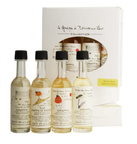 Grappa Miniaturflaschen 4x50ml von Pisoni