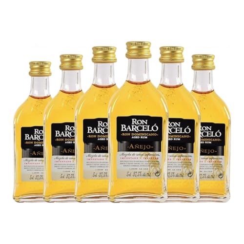 Rum Barceló Añejo Miniaturflasche 5 cl (Karton mit 6 Miniaturflasche von 5 cl) von Ron Barceló & Co