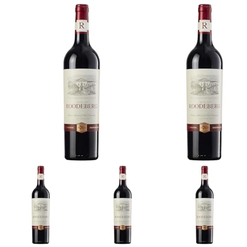 Roodeberg Rot – Der vollmundige, trockene Rotwein aus Südafrika (1 x 0.75 l) (Packung mit 5) von Roodeberg