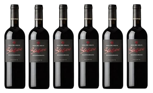 6x 0,75l - 2021er - Rosa del Golfo - Scaliere - Negroamaro - Salento I.G.P. - Apulien - Italien - Rotwein trocken von Rosa del Golfo