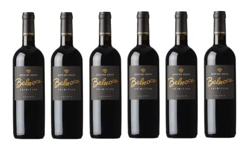 6x 0,75l - 2022er - Rosa del Golfo - Belnoce - Primitivo - Salento I.G.P. - Apulien - Italien - Rotwein trocken von Rosa del Golfo