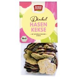 Dinkel-Osterhasen-Kekse mit Zartbitter-Kokos-Schokolade von Rosengarten