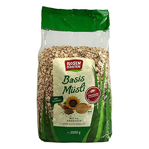 Rosengarten - Basis-Müsli mit Amaranth - 2 kg - 4er Pack von Rosengarten