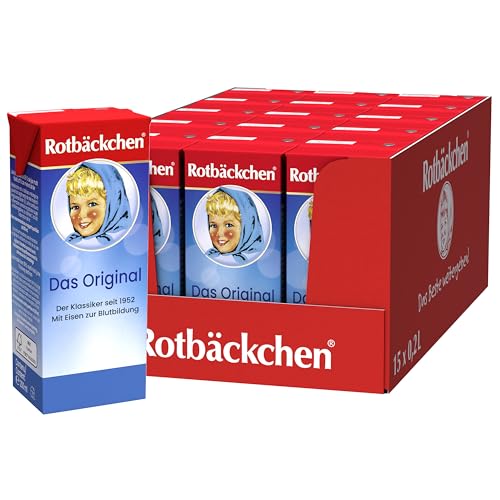 ROTBÄCKCHEN Das Original TETRA 15er Pack (15 x 200 ml) - Saft aus 99 % Mehrfruchtsaft, 1 % Honig und Eisen von Rotbäckchen