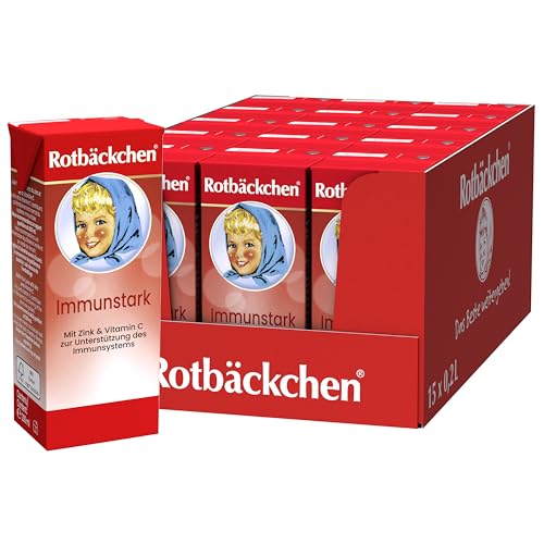 ROTBÄCKCHEN Immunstark TETRA 15er Pack (15 x 200 ml) - Mehrfruchtsaft mit Zink und Vitamin C von Rotbäckchen