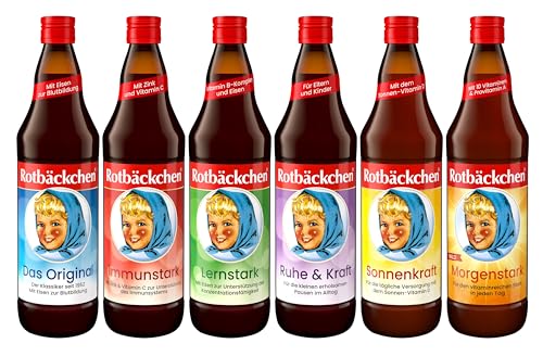 ROTBÄCKCHEN Lieblingssäfte 6er Pack (6 x 700 ml) - 6 verschiedene Sorten hochwertiger Direktsäfte mit wertvollen Vitaminen und Mineralstoffen von Rotbäckchen