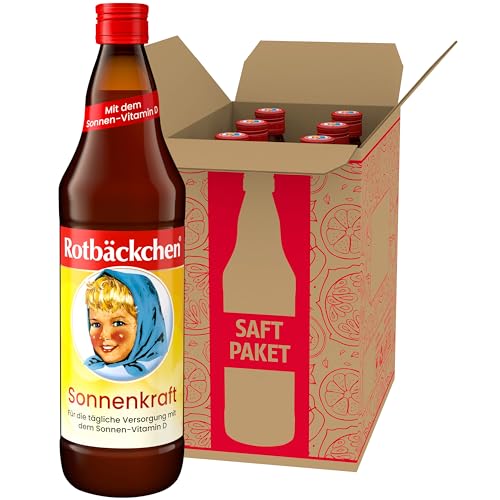 ROTBÄCKCHEN Sonnenkraft 6er Pack (6 x 700 ml). Mehrfruchtsaft mit Vitamin D und Calcium von Rotbäckchen