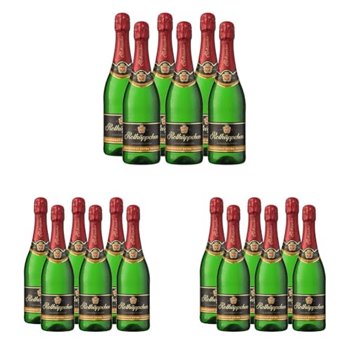 Rotkäppchen Sekt Flaschengärung Chardonnay Extra trocken 6 x 0,75l - Premiumsekt aus edlen Weinen – zum Anstoßen/für besondere Anlässe/Geburtstag/als Geschenk (Packung mit 3) von Rotkäppchen